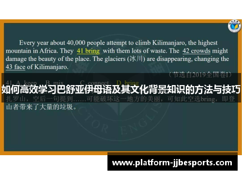 如何高效学习巴舒亚伊母语及其文化背景知识的方法与技巧