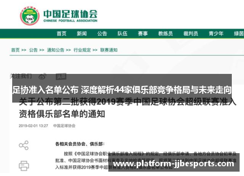 足协准入名单公布 深度解析44家俱乐部竞争格局与未来走向